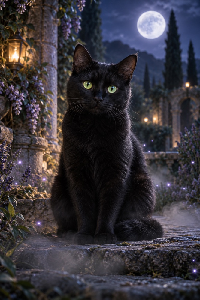 Ilustración de una mascota en una foto Compañero de medianoche